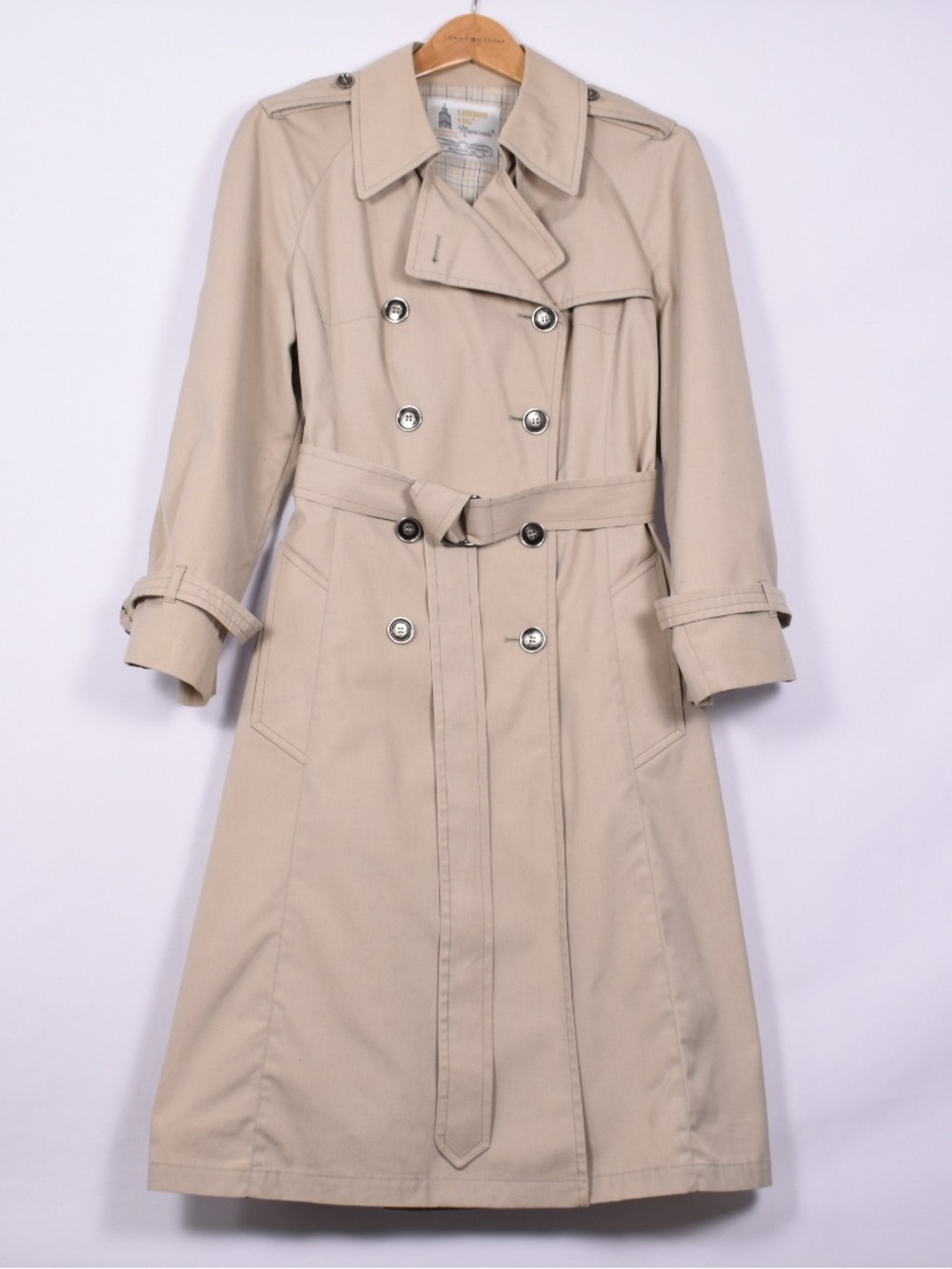 London Fog Beige Trench Coat with Belt
